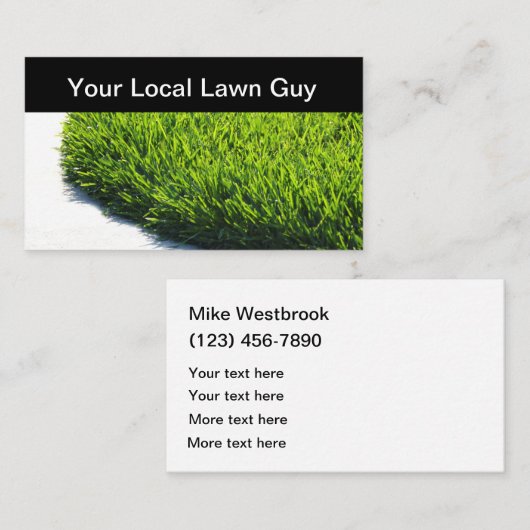 新しいローカル造園と芝生サービス 名刺 (正面/裏面)