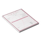 新しいヴィンテージシンプルピンクの中小企業の請求書 ノートパッド (アングル)