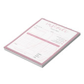 新しいヴィンテージシンプルピンクの中小企業の請求書 ノートパッド (回転)