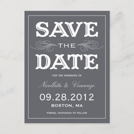 新しいヴィンテージ | セーブ・ザ・デート案内 案内ポストカード (正面)