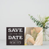 新しいヴィンテージ | 日付の写真カードを保存 セーブザデート (スタンド正面)