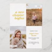 新しい一章が卒業する 箔招待状 (正面)