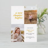 新しい一章が卒業する 箔招待状 (立ち正面)