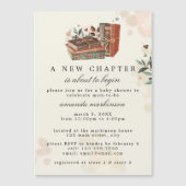 新しい一章が赤ちゃんのシャワーを始めようとしている マグネット招待状 (正面)