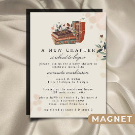 新しい一章が赤ちゃんのシャワーを始めようとしている マグネット招待状