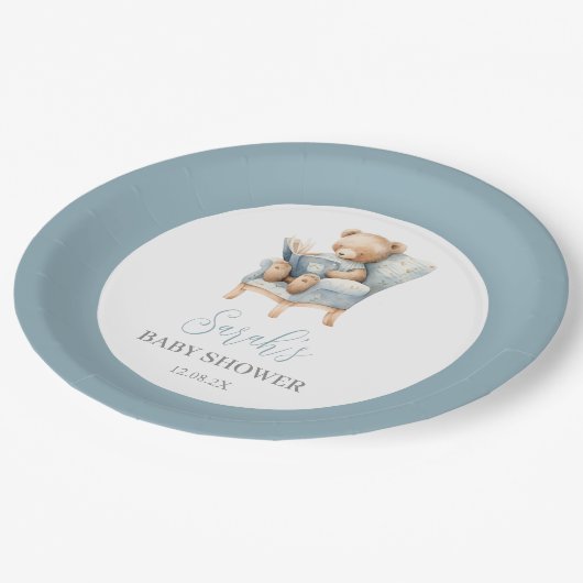 新しい一章が赤ちゃんのシャワー少年を始める ペーパープレート (アングル)