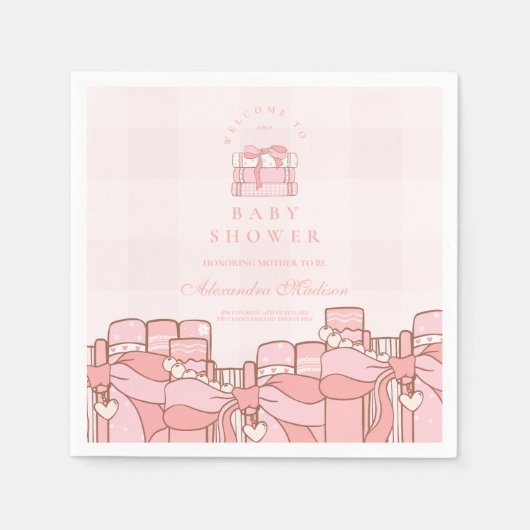 新しい一章が間もなく赤ん坊のシャワーを始める スタンダードカクテルナプキン (正面)