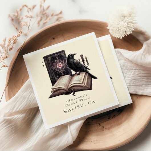 新しい一章が闇の烏のブライダルシャワーを始める スタンダードカクテルナプキン