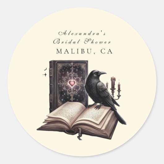 新しい一章が闇の烏のブライダルシャワーを始める ラウンドシール (正面)