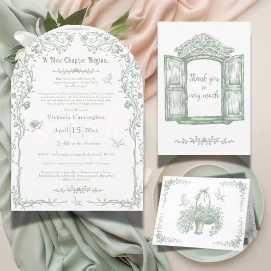 新しい一章で赤ちゃんエレガントのシャワーが始まる 招待状