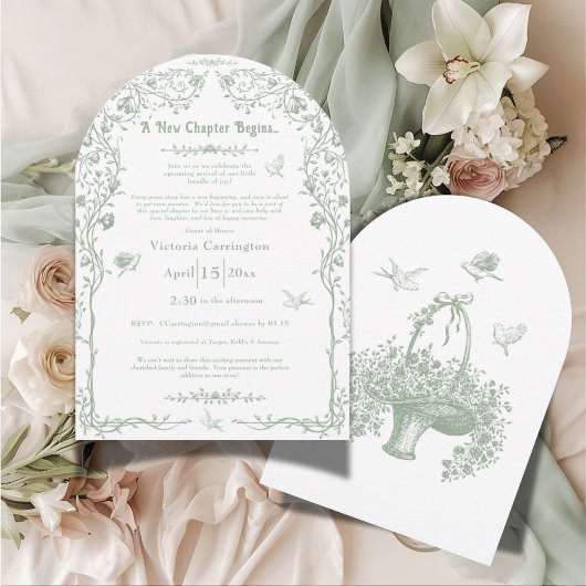 新しい一章で赤ちゃんエレガントのシャワーが始まる 招待状