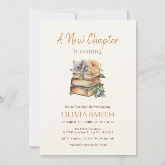 新しい一章来が花の本 招待状 (正面)