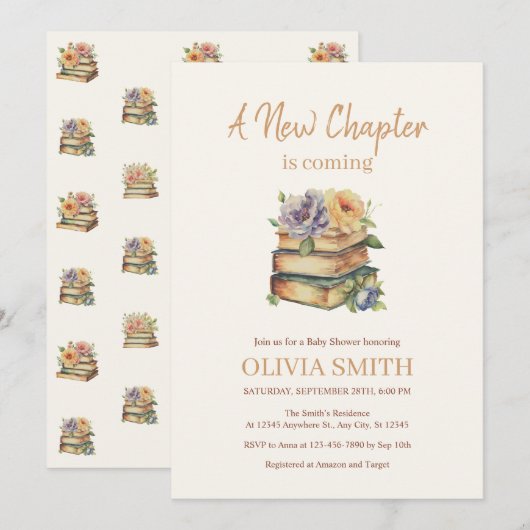 新しい一章来が花の本 招待状 (正面/裏面)