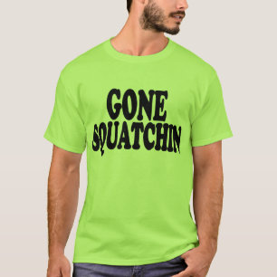 新しい一見カッコいいによって行くSQUATCHINビッグフットのハンターのロゴ Tシャツ