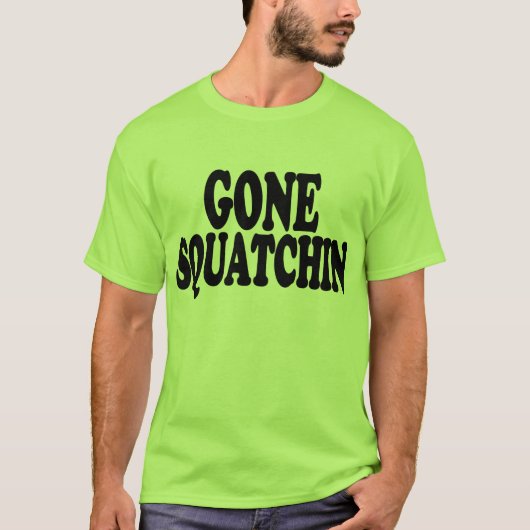 新しい一見カッコいいによって行くSQUATCHINビッグフットのハンターのロゴ Tシャツ (正面)