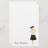 新しい一見-ファッションのTresのシックな静止した 便箋 (正面/裏面)