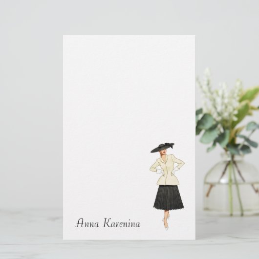 新しい一見-ファッションのTresのシックな静止した 便箋 (スタンド正面)