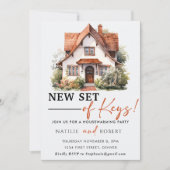 新しい一連の鍵引っ越し祝いパーティーパーティー 招待状 (正面)