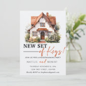 新しい一連の鍵引っ越し祝いパーティーパーティー 招待状 (スタンド正面)