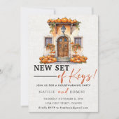 新しい一連の鍵引っ越し祝いパーティーパーティー 招待状 (正面)