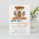 新しい一連の鍵引っ越し祝いパーティーパーティー 招待状 (スタンド正面)