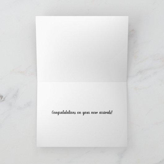 新しい三つ子の男の赤ちゃんクマのカード カード (内部)