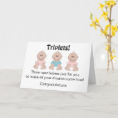 新しい三つ子生まれ カード (黄色い花)