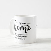 新しい不動産代理店の実在販売へようこそ コーヒーマグカップ (正面左)