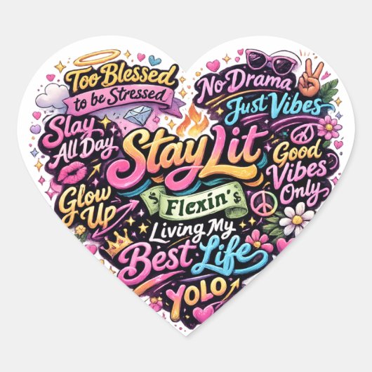 新しい世代のステッカー ハートシール (正面)