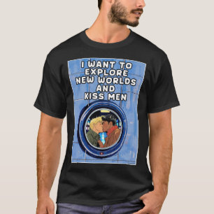 新しい世界とキスメンズゲイTシャツデザインを探索 Tシャツ