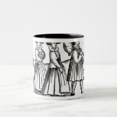 新しい世界のために出発している巡礼者 ツートーンマグカップ (中央)