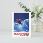 新しい世界を旅する – アメリカを参照 ポストカード (スタンド正面)