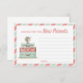 新しい両親の旅行アドバイスのためのコーラルミントテーマ エンクロージャーカード (正面/裏面)