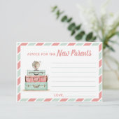 新しい両親の旅行アドバイスのためのコーラルミントテーマ エンクロージャーカード (スタンド正面)