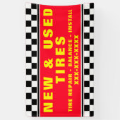 新しい中古タイヤをカスタマイズして販売ショップ 横断幕 (縦)