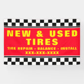 新しい中古タイヤをカスタマイズして販売ショップ 横断幕 (横)