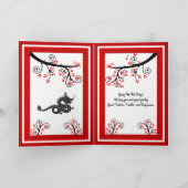 新しい中国の辰年と赤い花 シーズンカード (内部)