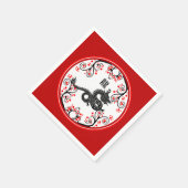 新しい中国の辰年と赤い花 スタンダードカクテルナプキン (角)