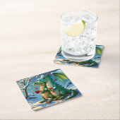 新しい中国の辰年カップル スクエアペーパーコースター (インサイチュ)