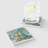 新しい中国の辰年カップル ストーンコースター (横)