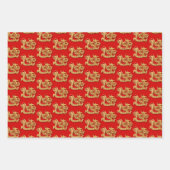 新しい中国の辰年カラーB 3WpSを選択 ラッピングペーパーシート (正面)