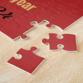 新しい中国の辰年タイポグラフィスタイリッシュ ジグソーパズル (側面)