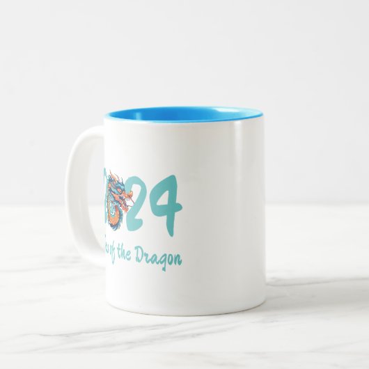 新しい中国の辰年中国の〔占星術の〕十二宮図ギフト ツートーンマグカップ (正面左)