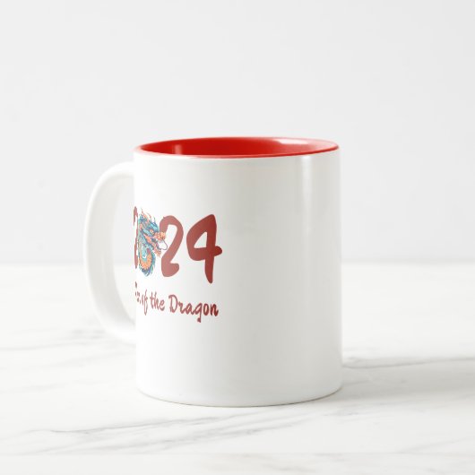 新しい中国の辰年中国の〔占星術の〕十二宮図ギフト ツートーンマグカップ (正面左)