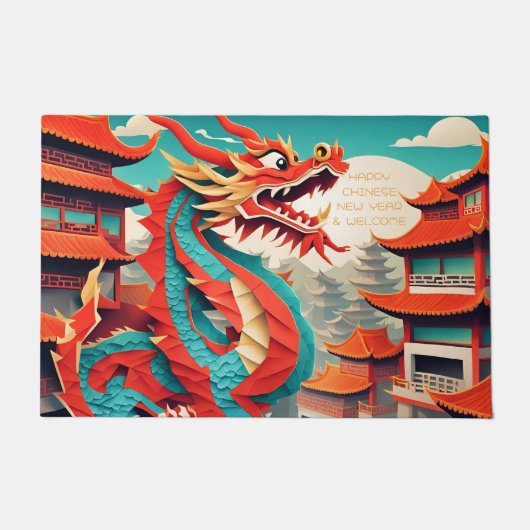 新しい中国の辰年2024 DM ドアマット (正面)