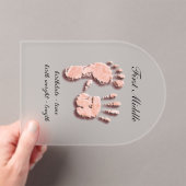 新しい乳児ハンドフットプリント アクリル招待状 (インサイチュ (ポータブル))