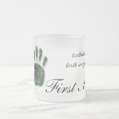 新しい乳児ハンドフットプリント フロストグラスマグカップ (中央)