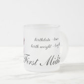 新しい乳児ハンドフットプリント フロストグラスマグカップ (正面右)