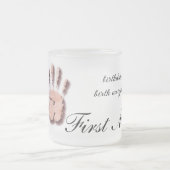 新しい乳児ハンドフットプリント フロストグラスマグカップ (中央)