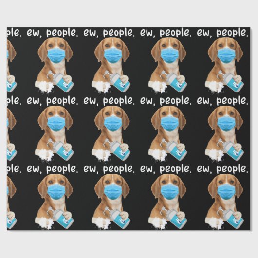 新しい人々の犬を着て顔マスクビーグルラバーギフト ラッピングペーパー (フラット)